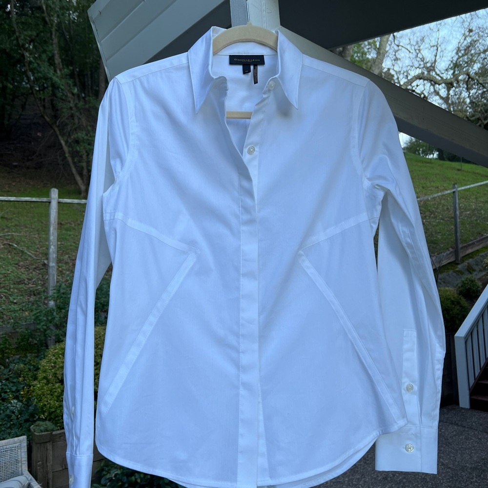 Donna Karan - Button -Down, Collared, Fitted Shir… - image 1